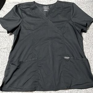 Women’s Cherokee Revolution stretch scrub top black size XL